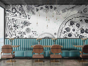 3D Restaurant Snack Bar Diner Fast Food Pizza Wall Mural Wallpaper 52