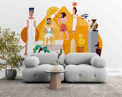 3D Pharaoh Egyptian Gods Cultural Objects Colorful Vector Illustration Wallpaper Wall Mural Wall Decor Wall Art Wall Sticker Remoable Wallpaper LQH