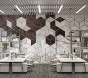 3D Office Business Technology Geometric Polygon Wall Mural Wallpaper 13