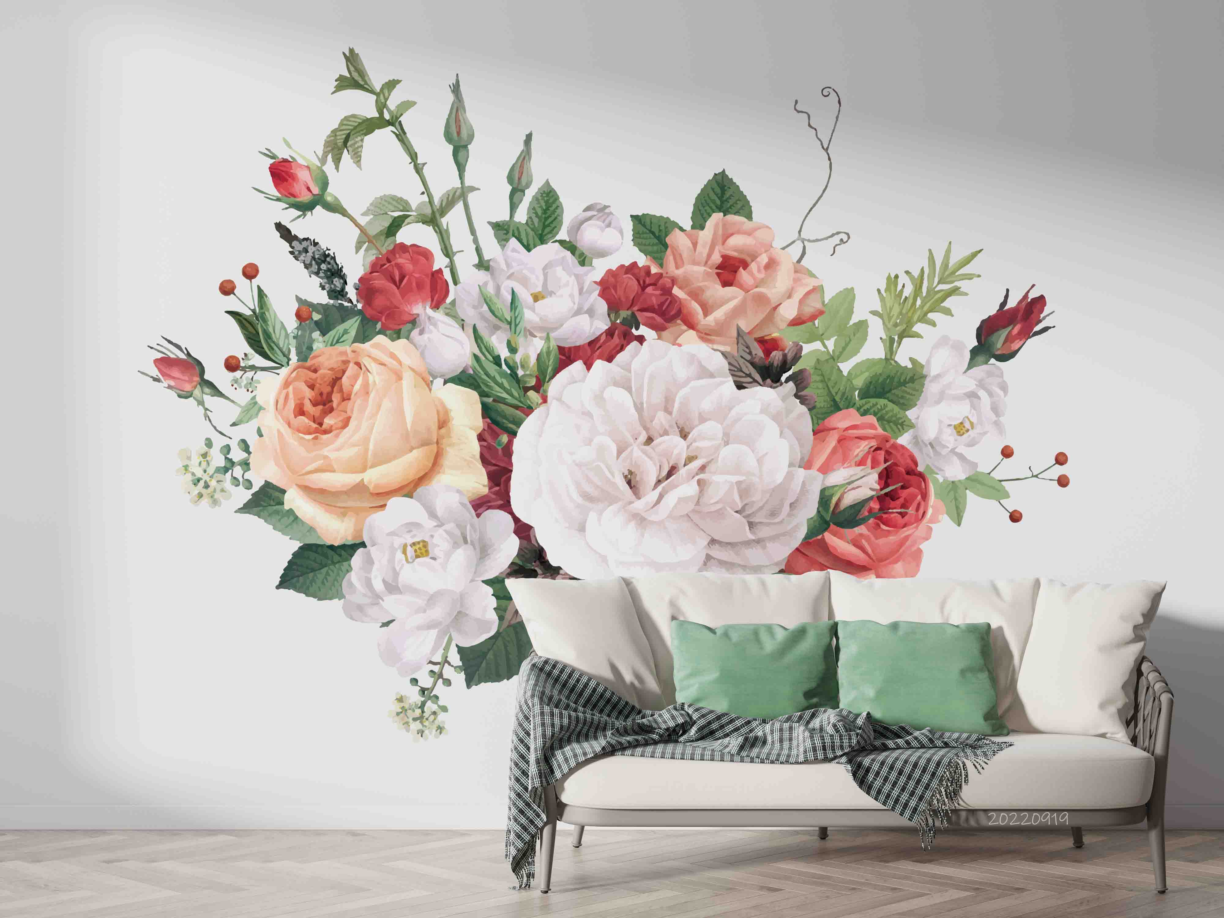 3D Colorful Floral Bouquet Background Wall Mural Wallpaper GD 3470- Jess Art Decoration