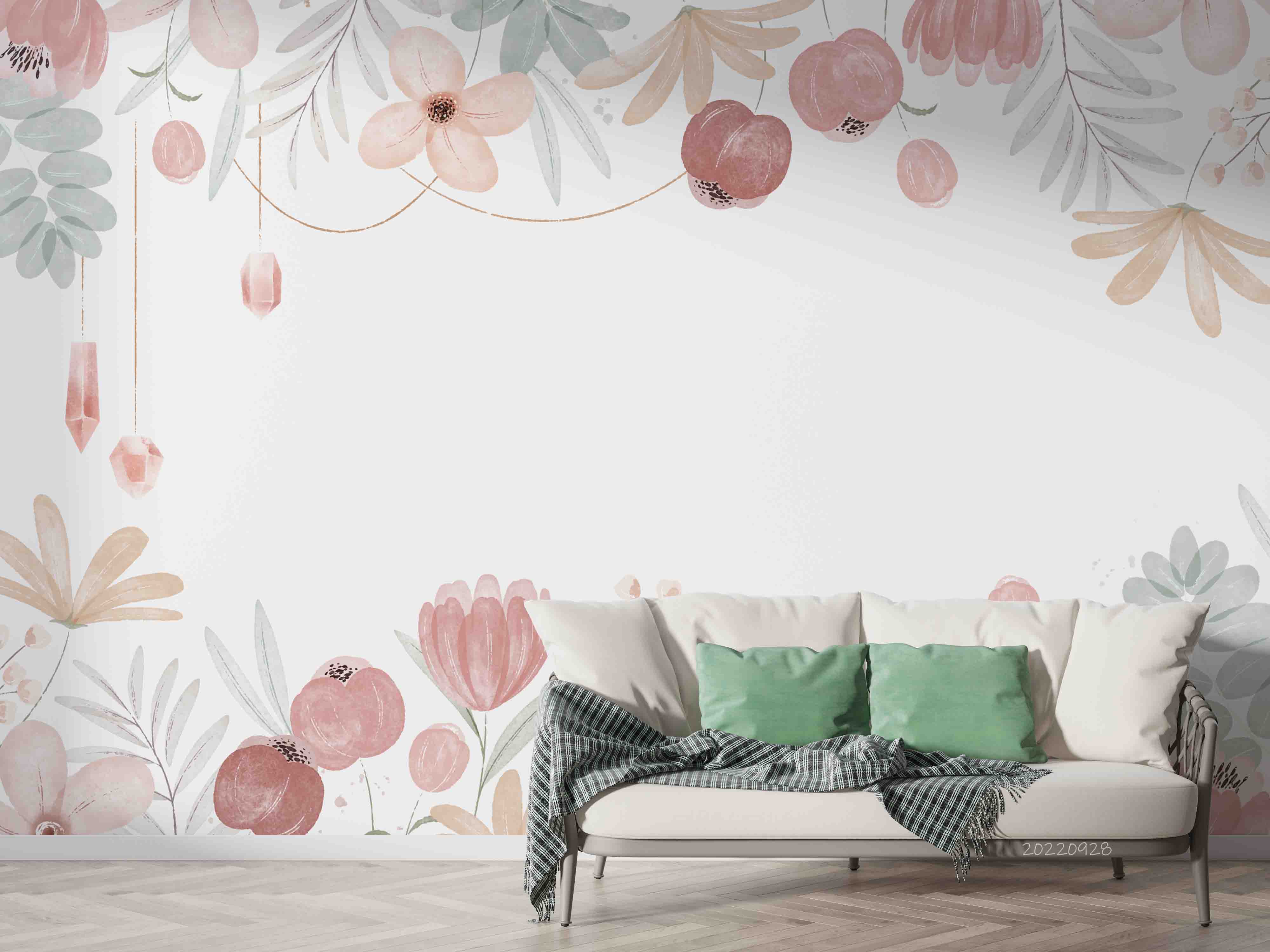 3D Watercolor Floral Illustration Background Wall Mural Wallpaper GD 3305- Jess Art Decoration