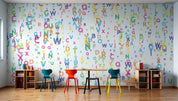 3D Childcare Nursery School Cartoon Kids Letters Wall Mural Wallpaper JN 2