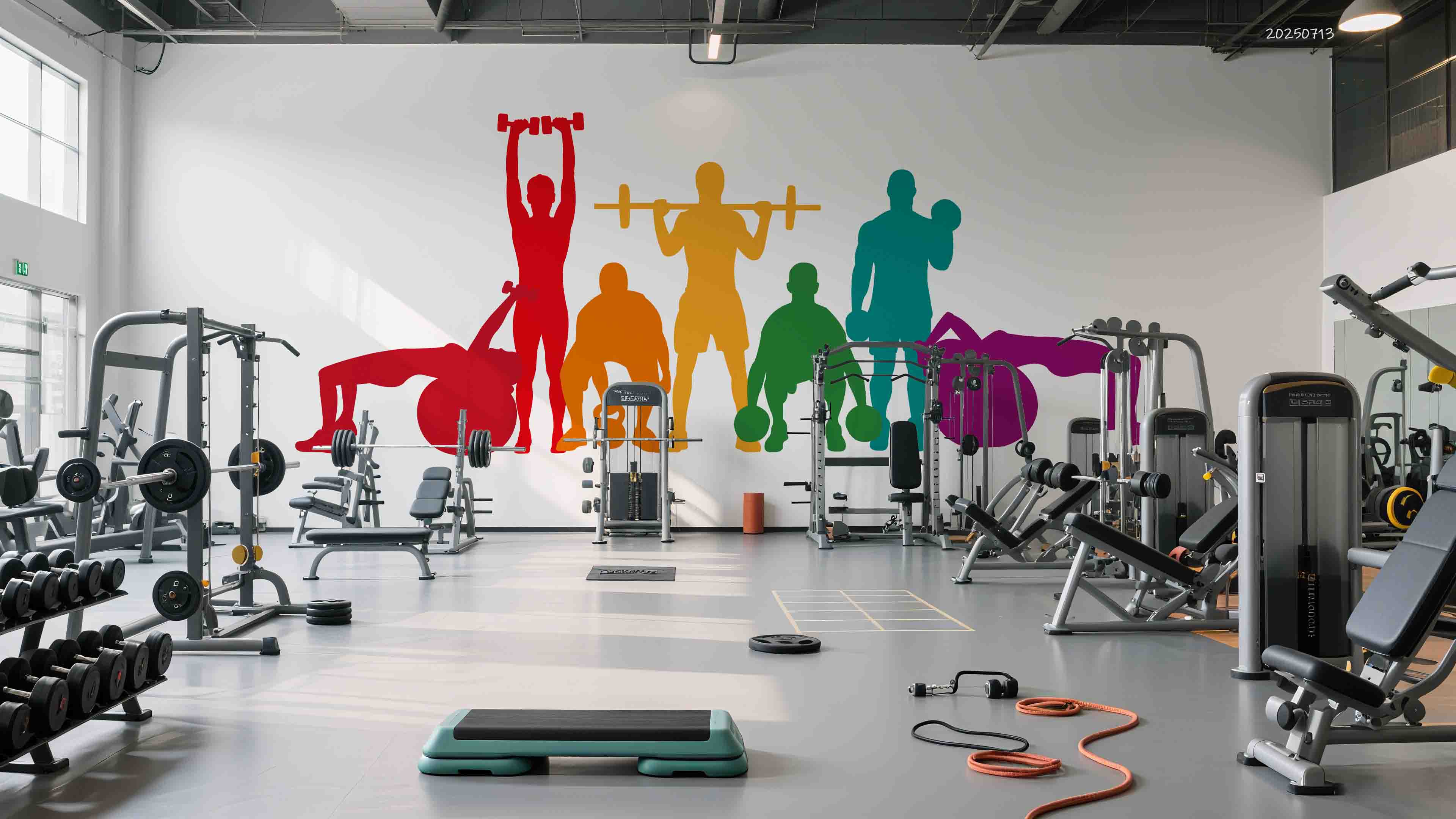3D Gym Fitness Gymnasium Dumbbell Wall Mural Wallpaper 48