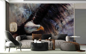 3D Beautiful Airbrush Spirit Eagle Black Wings Flying Wall Mural Wallpaper GD 4348- Jess Art Decoration