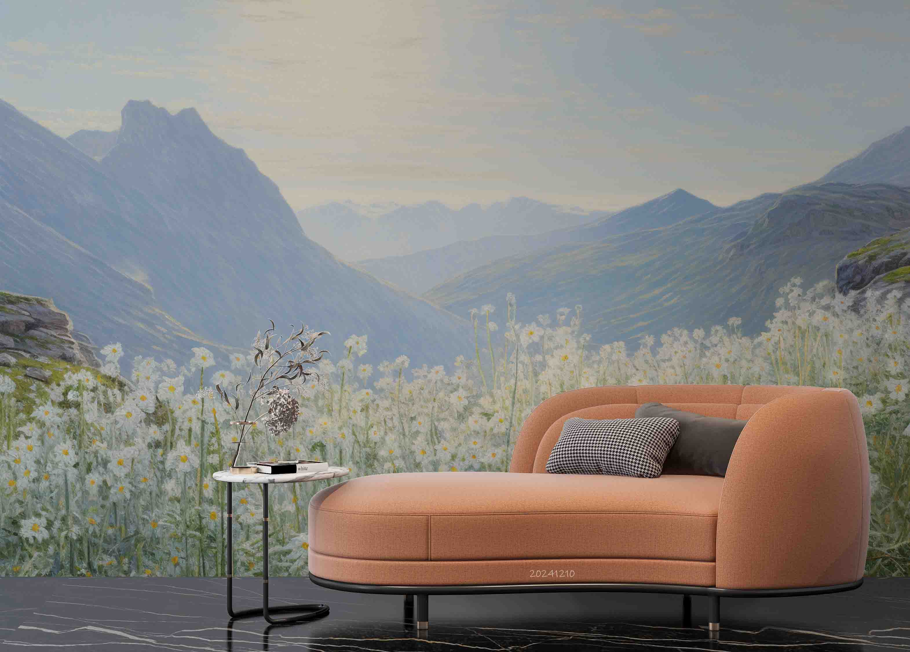 3D Sky Mountains Floral Nature Landscape Wallpaper Wall Mural Wall Decor Wall Art Wall Sticker Remoable Wallpaper LQH 27