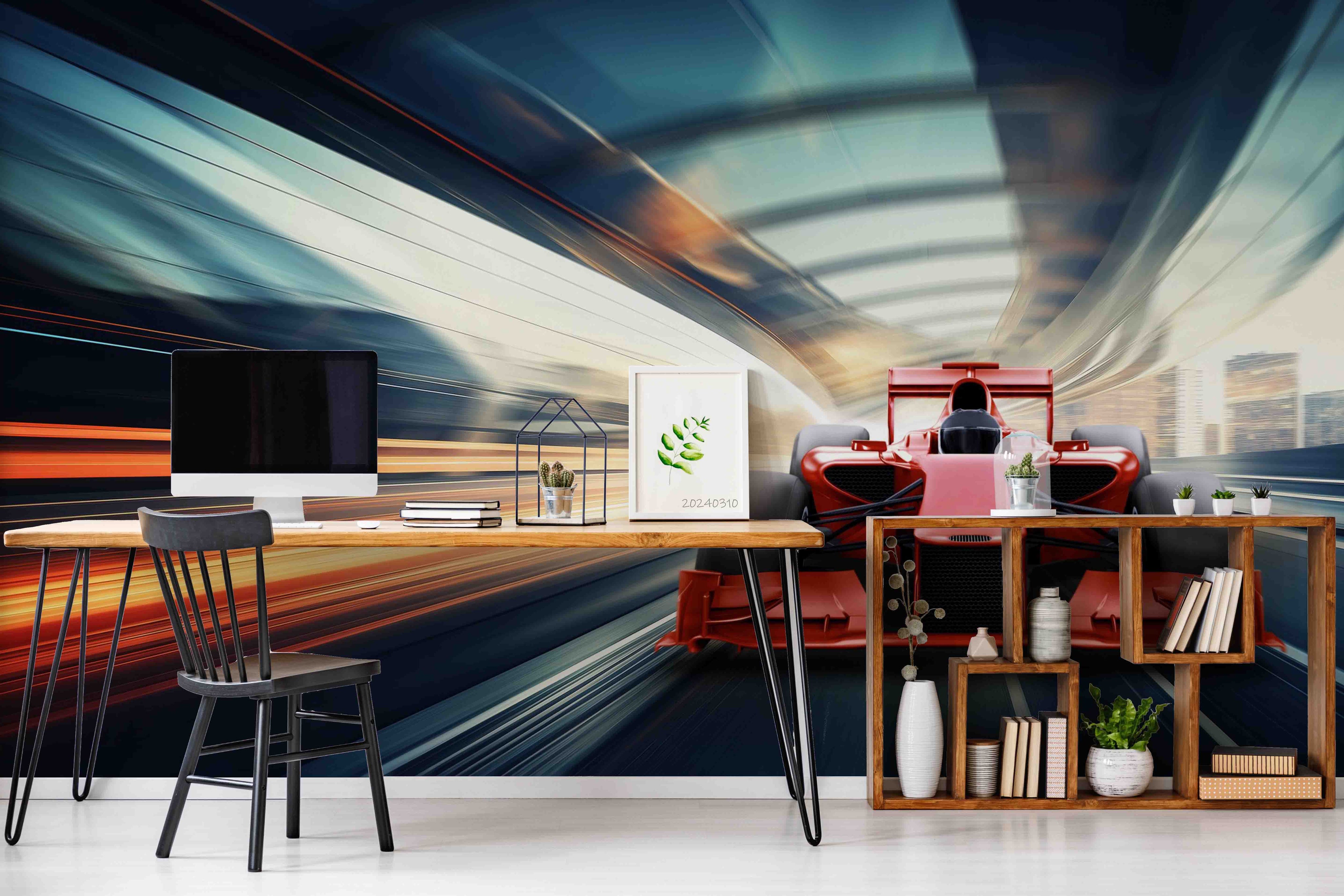 3D Red F1 Formula One Racing Wallpaper Wall Mural Wall Decor Wall Art Wall Sticker Remoable Wallpaper