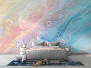 3D Abstract Damaskeen Froth Round Wall Mural Wallpaper YXL 617