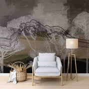 3D Abstract Grey Tree Wallpaper Wall Mural Wall Decor Wall Art Wall Sticker Remoable Wallpaper LQH 9
