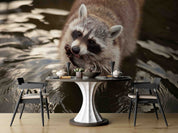 3D Nature Animal Brown Raccoon Wallpaper Wall Mural Wall Decor Wall Art Wall Sticker Remoable Wallpaper 1