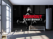 3D Fitness Letter Black Person Weightlifting Wall Mural Wallpaper YXL 1727