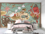 3D Island Treasure Pirate Map Wall Mural Wallpaper GD 4816- Jess Art Decoration