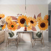 3D Beautiful Watercolor Sunflower Border Wall Mural Wallpaper GD 3397- Jess Art Decoration