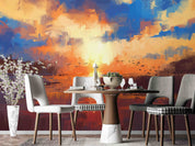3D Sea Mew Sea Sunrise Cloud Grass Wall Mural Wallpaper YXL 95