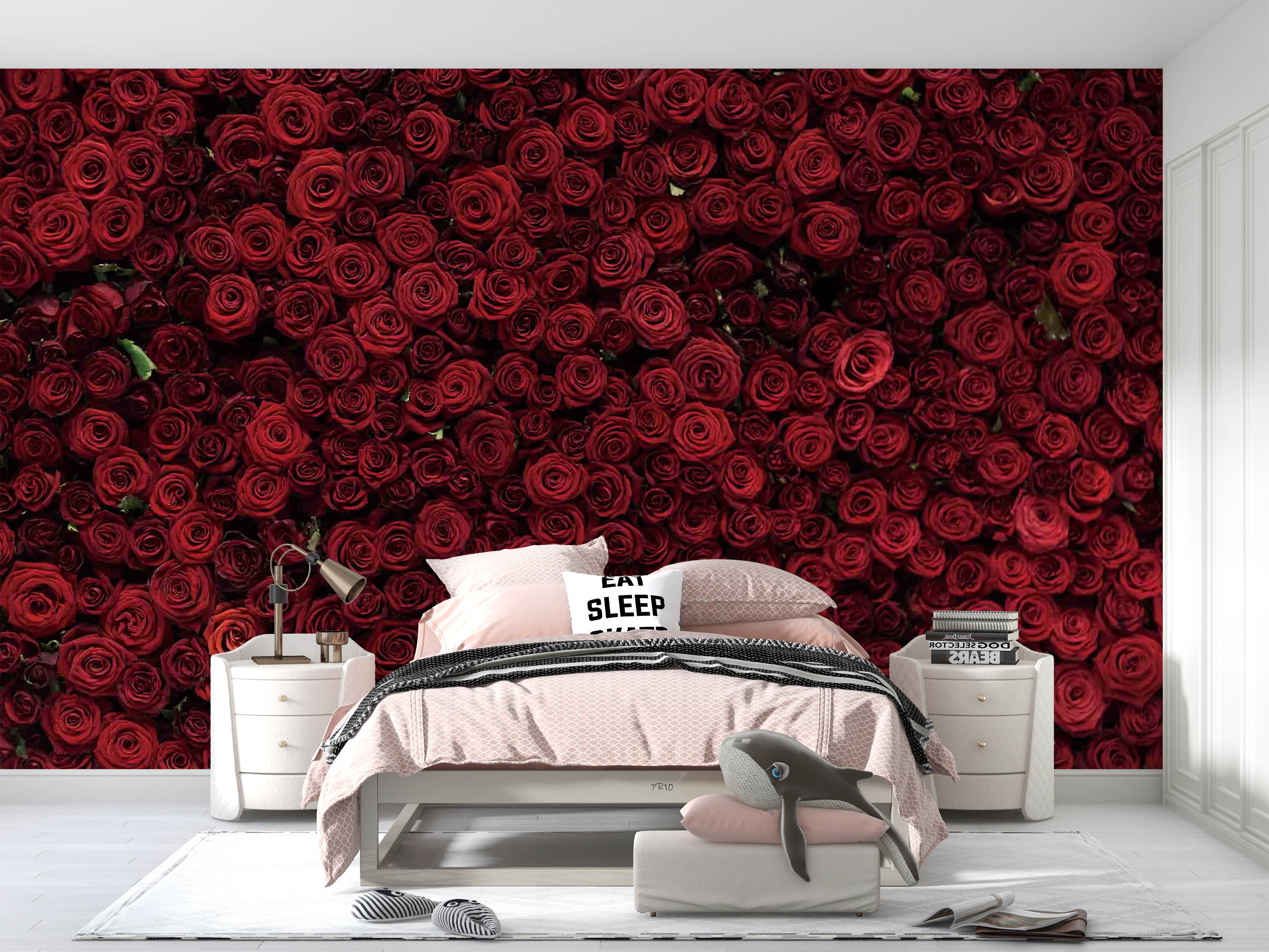 3D Romantic Red Rose Wall Mural Wallpaper GD 4810- Jess Art Decoration