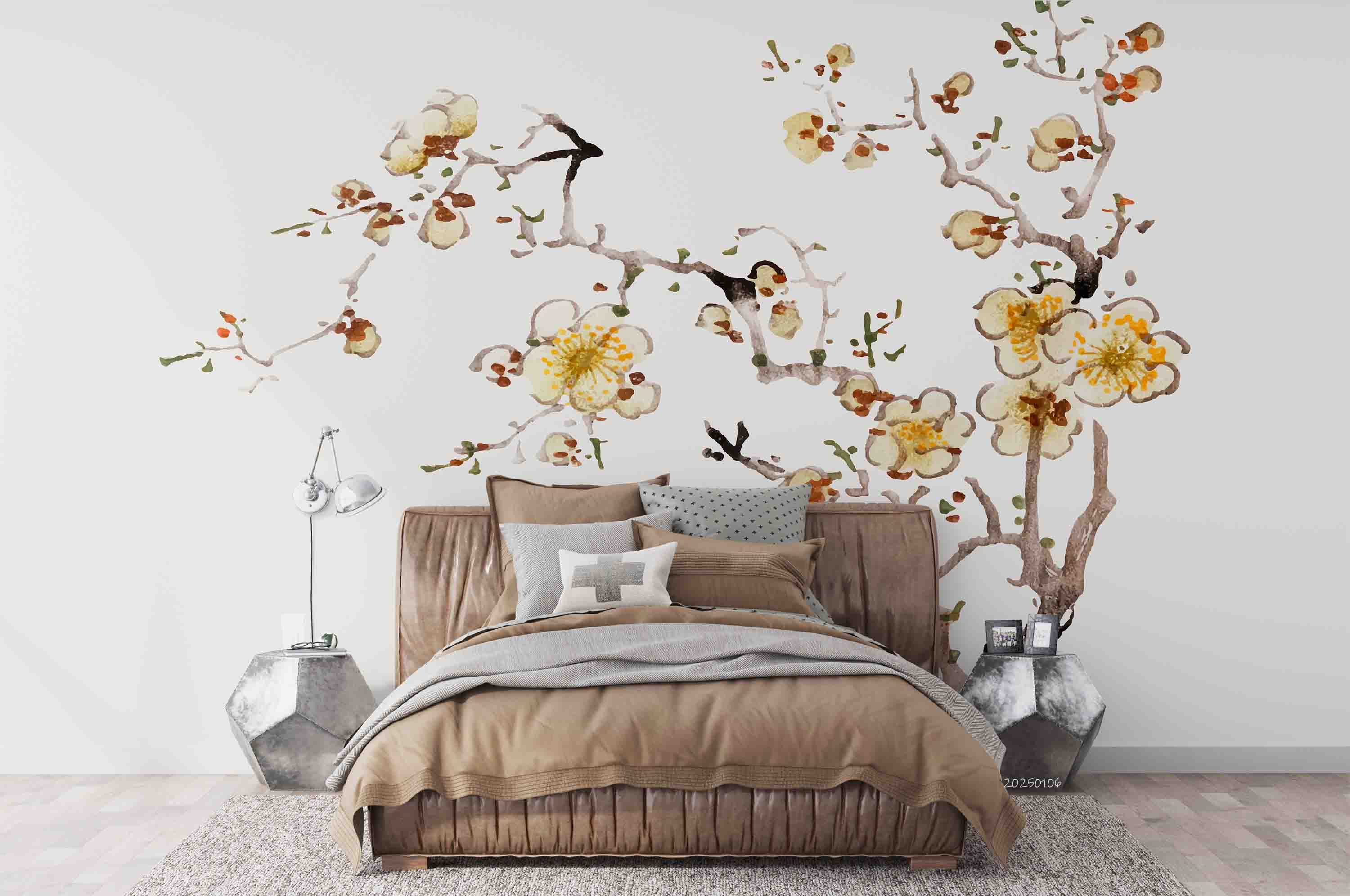 3D Ink Plum Blossom Branch Wallpaper Wall Mural Wall Decor Wall Art Wall Sticker Remoable Wallpaper LQH