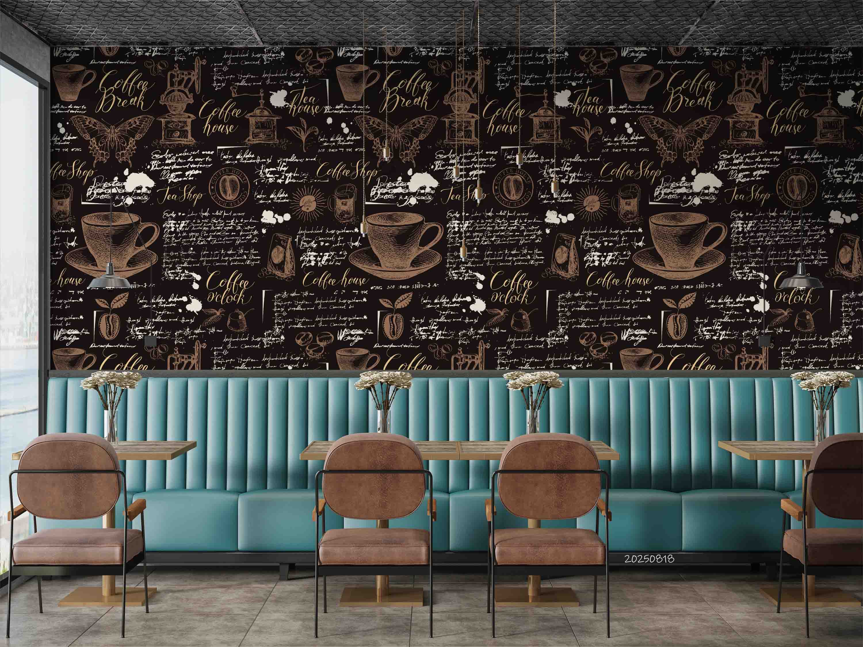3D Coffee Shop Dessert Wall Mural Wallpaper 23