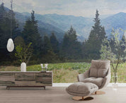 3D Sky Mountains Forest Nature Landscape Wallpaper Wall Mural Wall Decor Wall Art Wall Sticker Remoable Wallpaper LQH