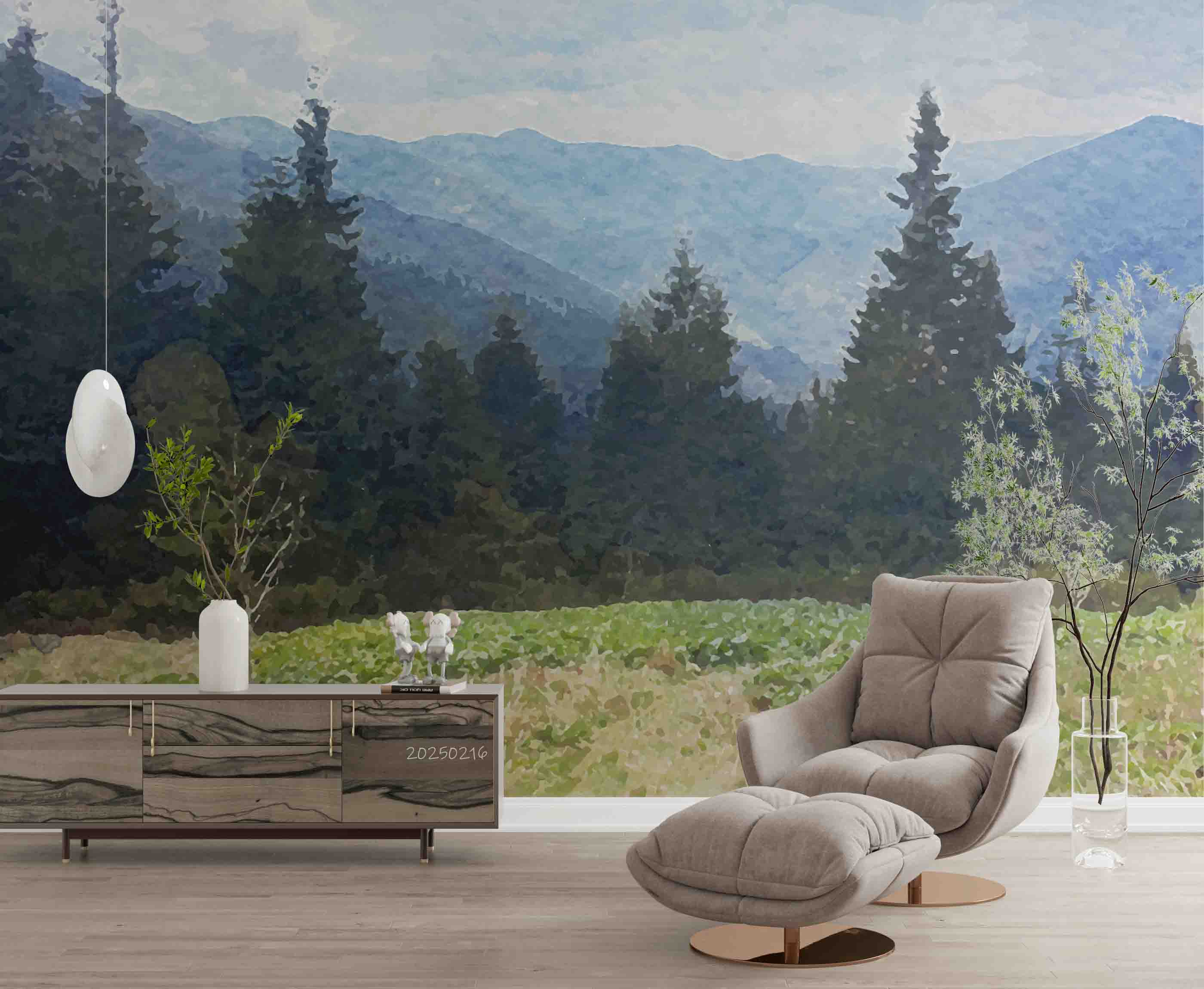 3D Sky Mountains Forest Nature Landscape Wallpaper Wall Mural Wall Decor Wall Art Wall Sticker Remoable Wallpaper LQH