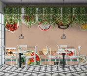 3D Korean Food Design Spicy Chicken Kimchi Watercolor Illustration Wall Mural Wallpaper GD 5486- Jess Art Decoration