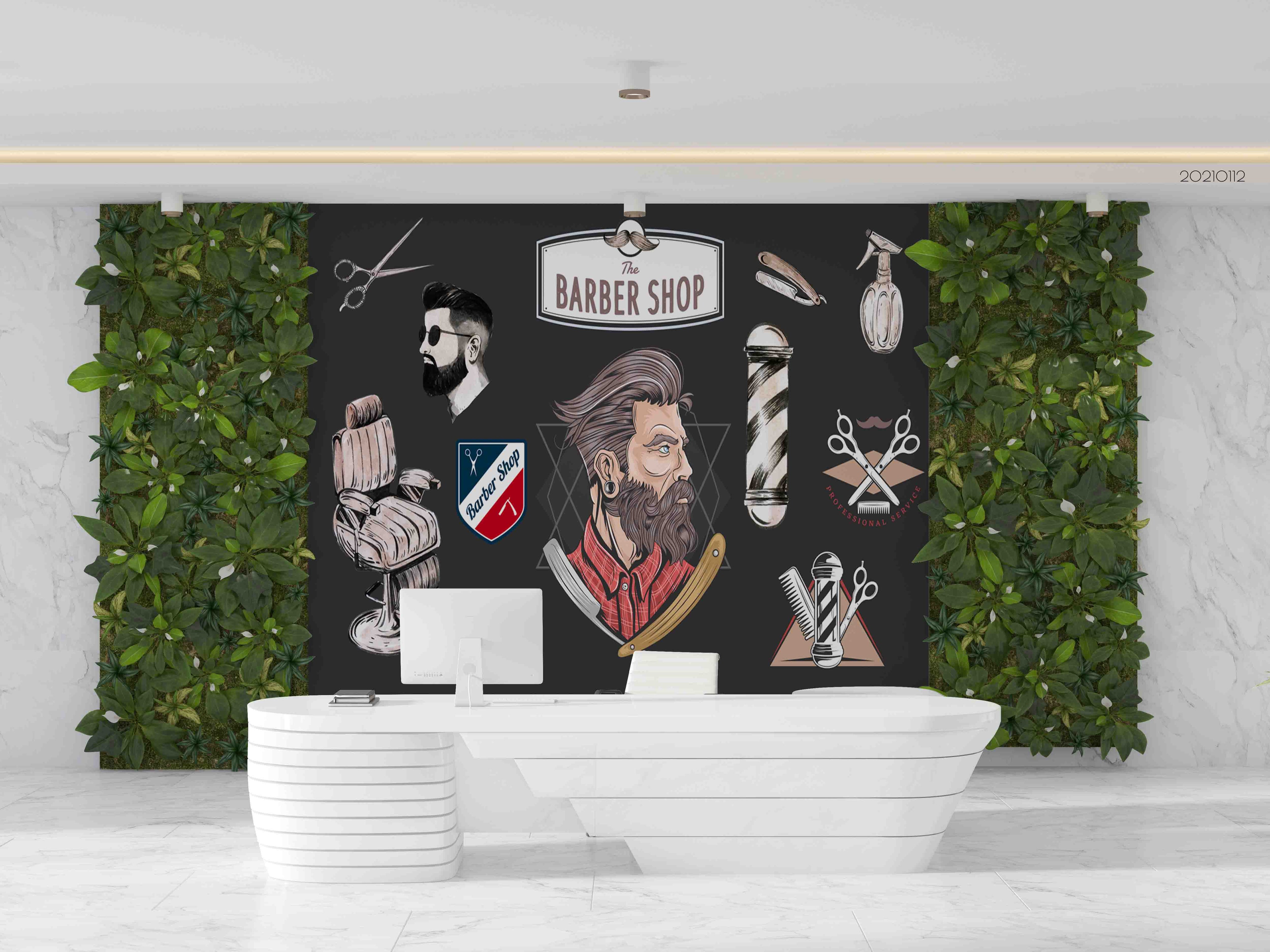 3D Barber Shop Hair Salon Haircut Specialist Shaving  Wall Mural Wallpaper 8
