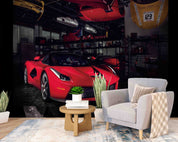 3D Red Ferrari Sports Car Wall Mural Wallpaper GD 4698- Jess Art Decoration