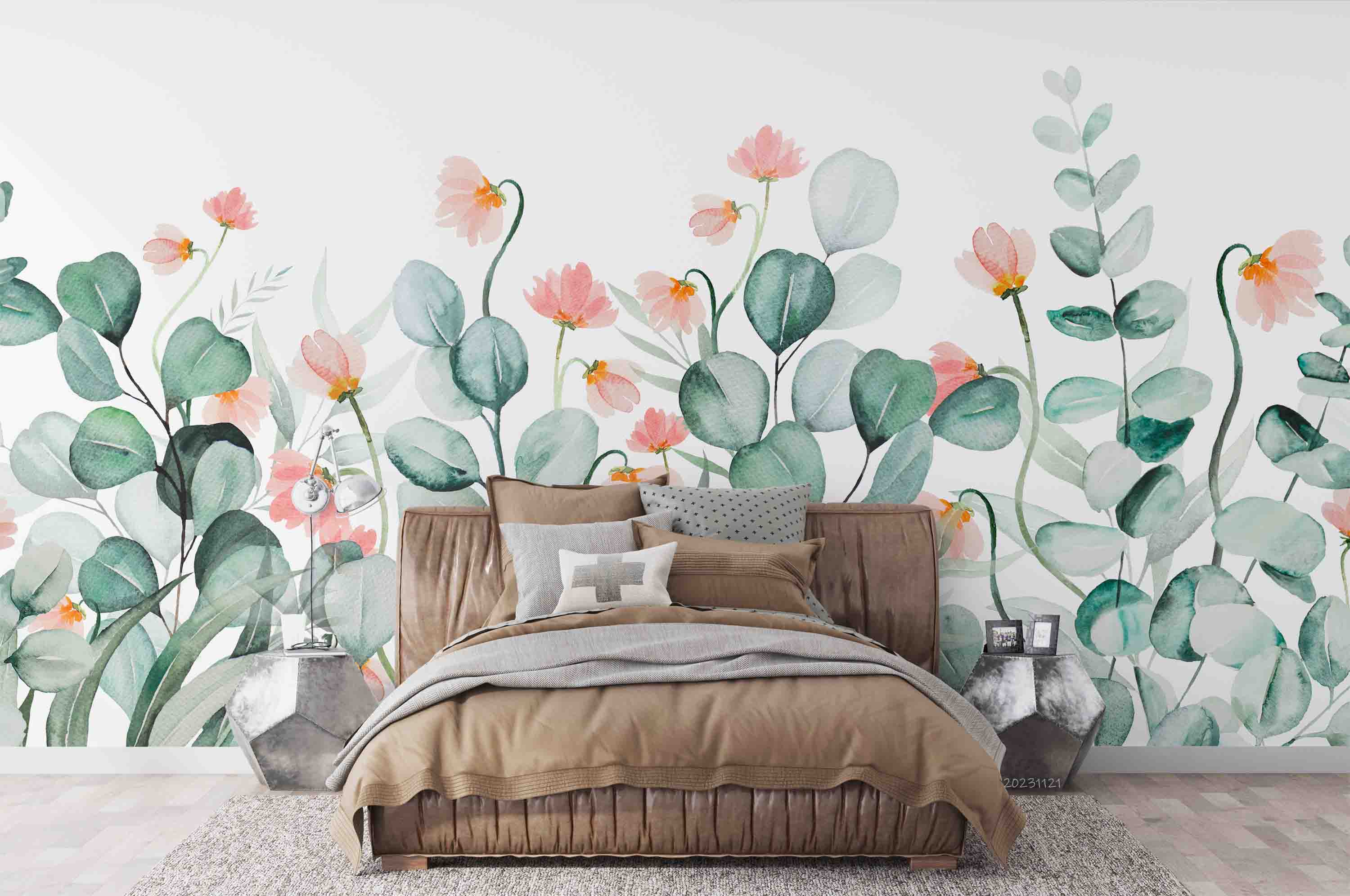 3D Floral Leaf Phalaenopsis Wall Mural Wallpaper YXL 3179