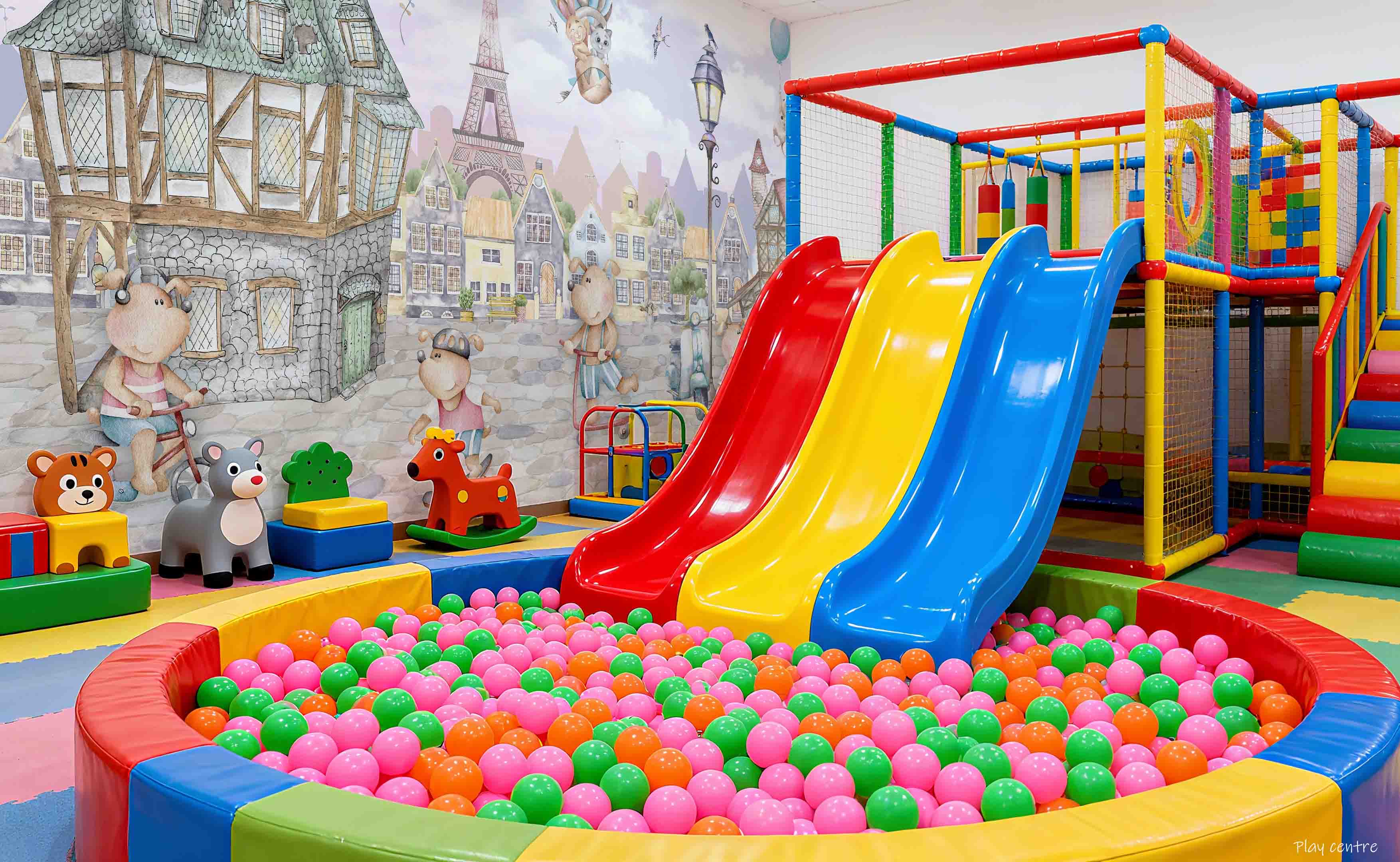 3D Play Centre Amusement Park Funfair Carnie Cartoon Animals Wall Mural Wallpaper 10