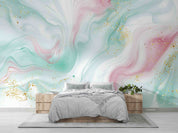 3D Abstract Damaskeen Gold Dust Texture Wall Mural Wallpaper YXL 631