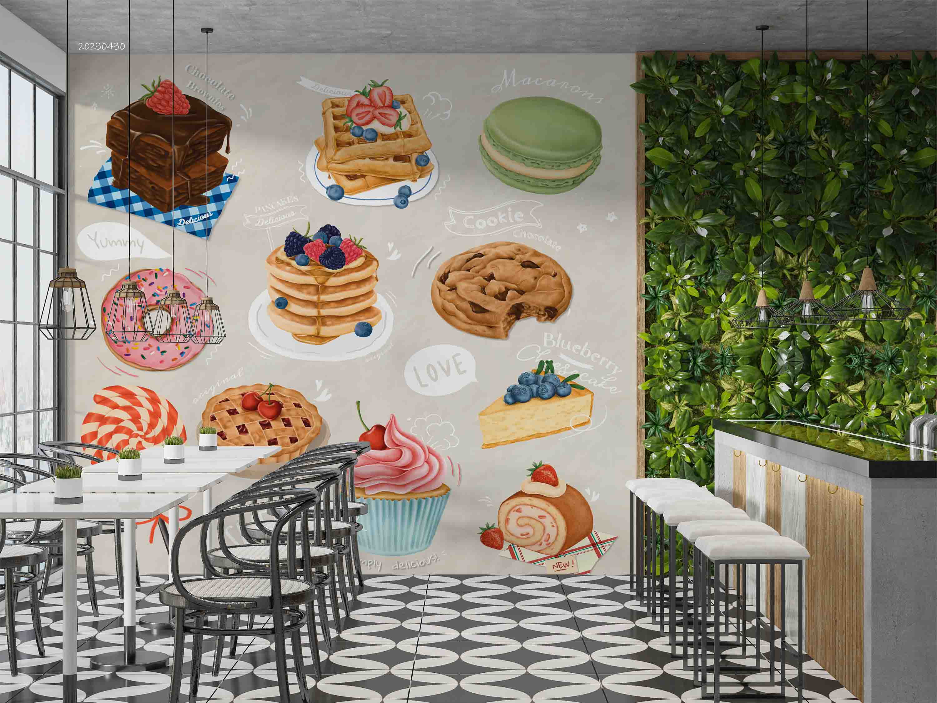 3D Colorful Dessert Collection Wall Mural Wallpaper GD 5257- Jess Art Decoration