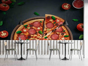 3D Restaurant Snack Bar Diner Fast Food Pizza Wall Mural Wallpaper 26