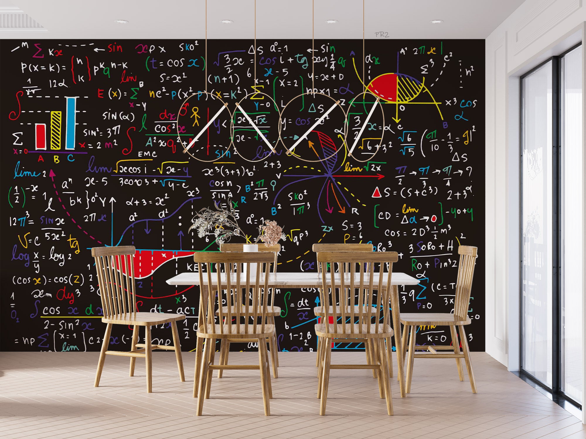 3D Mathematics Function Blackboard Background Wall Mural Wallpaper GD 3731- Jess Art Decoration