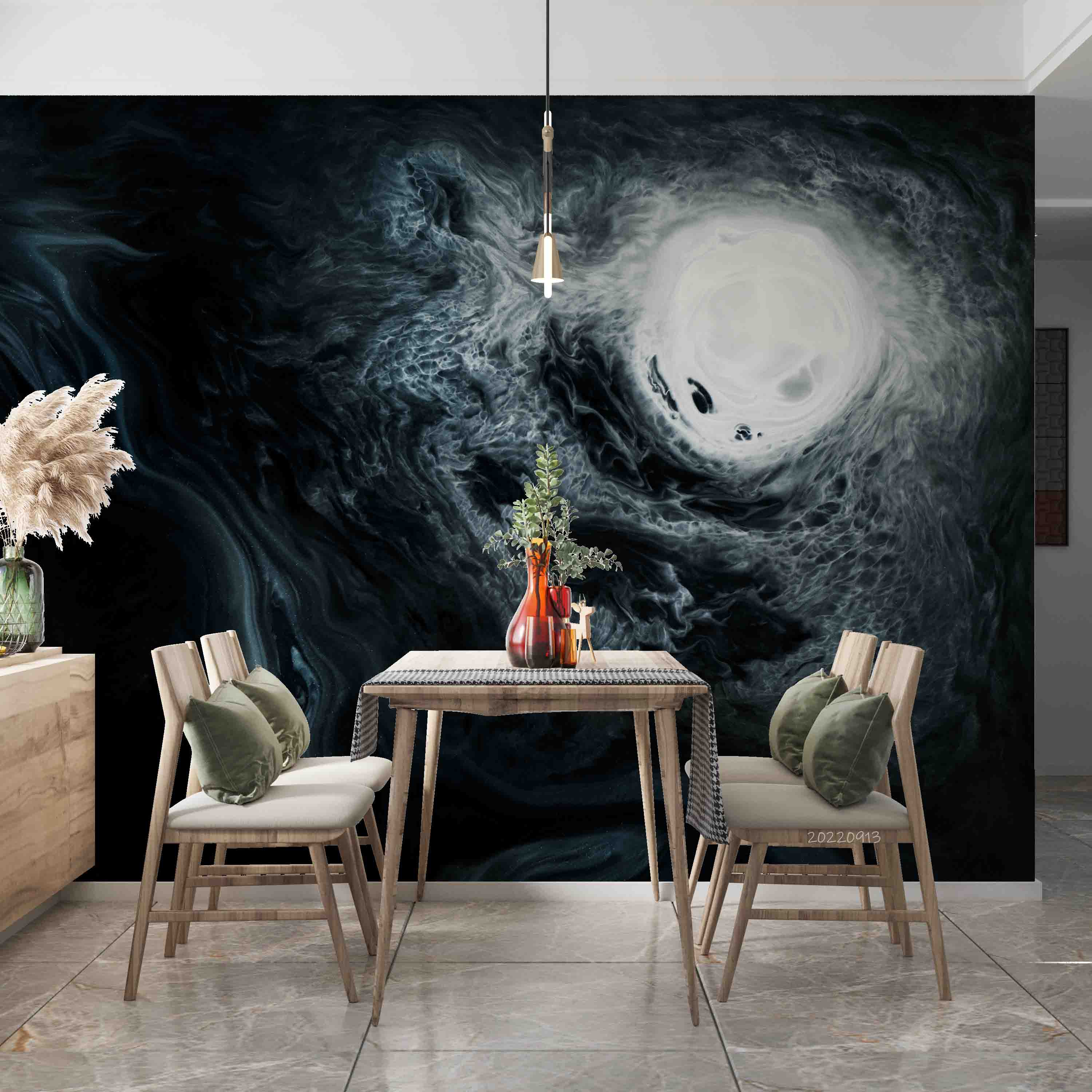 3D Abstract Blue Watercolor Pattern Background Wall Mural Wallpaper GD 3591- Jess Art Decoration