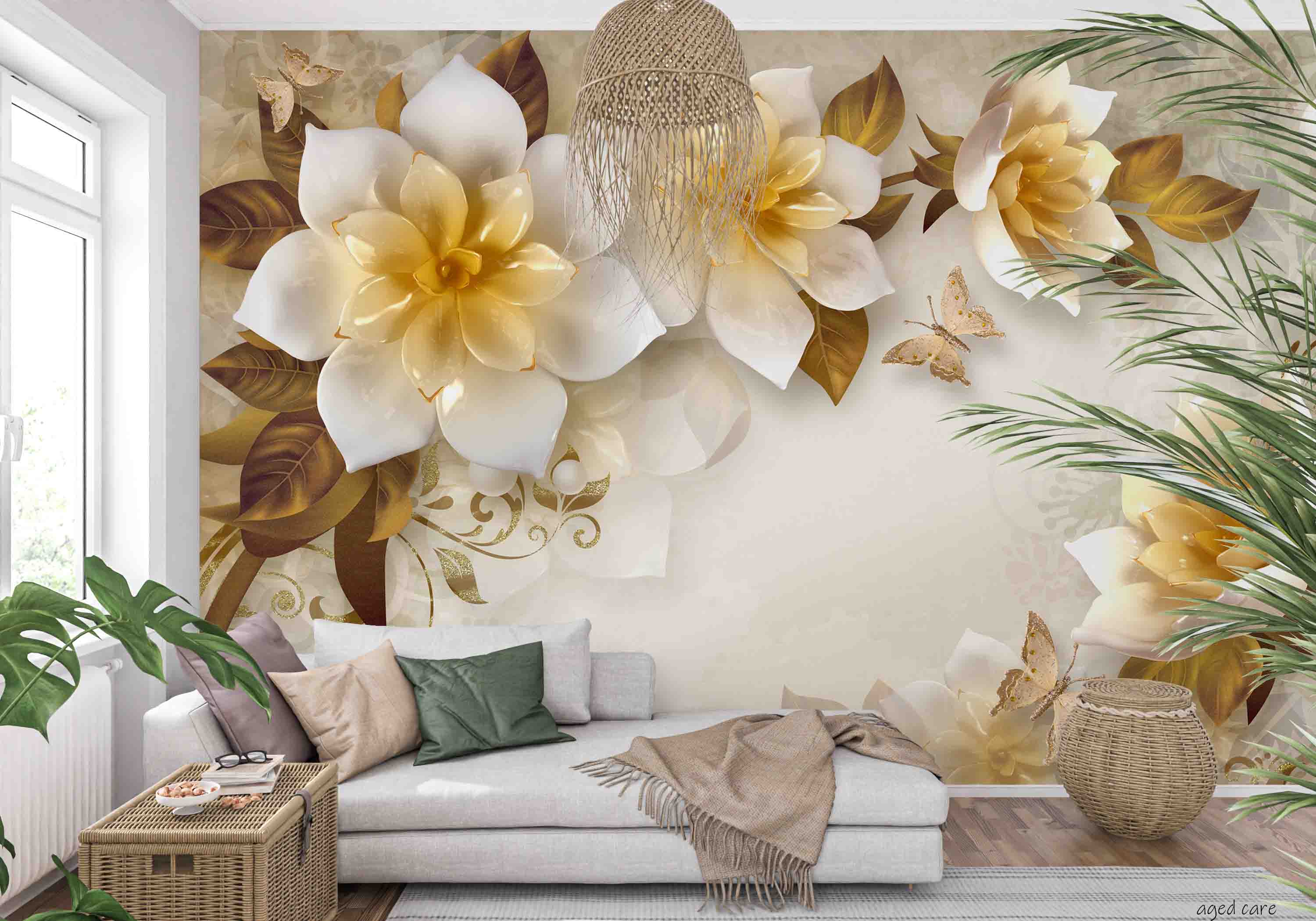 3D Aged Care Retirement Home Gerocomium Rest Home Floral Vintage Wall Mural Wallpaper 30
