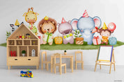 3D Childcare Nursery School Cartoon Animals Kids Gift Wall Mural Wallpaper JN