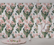 3D Watercolor Cactus Floral Pattern Wall Mural Wallpaper GD 4084- Jess Art Decoration