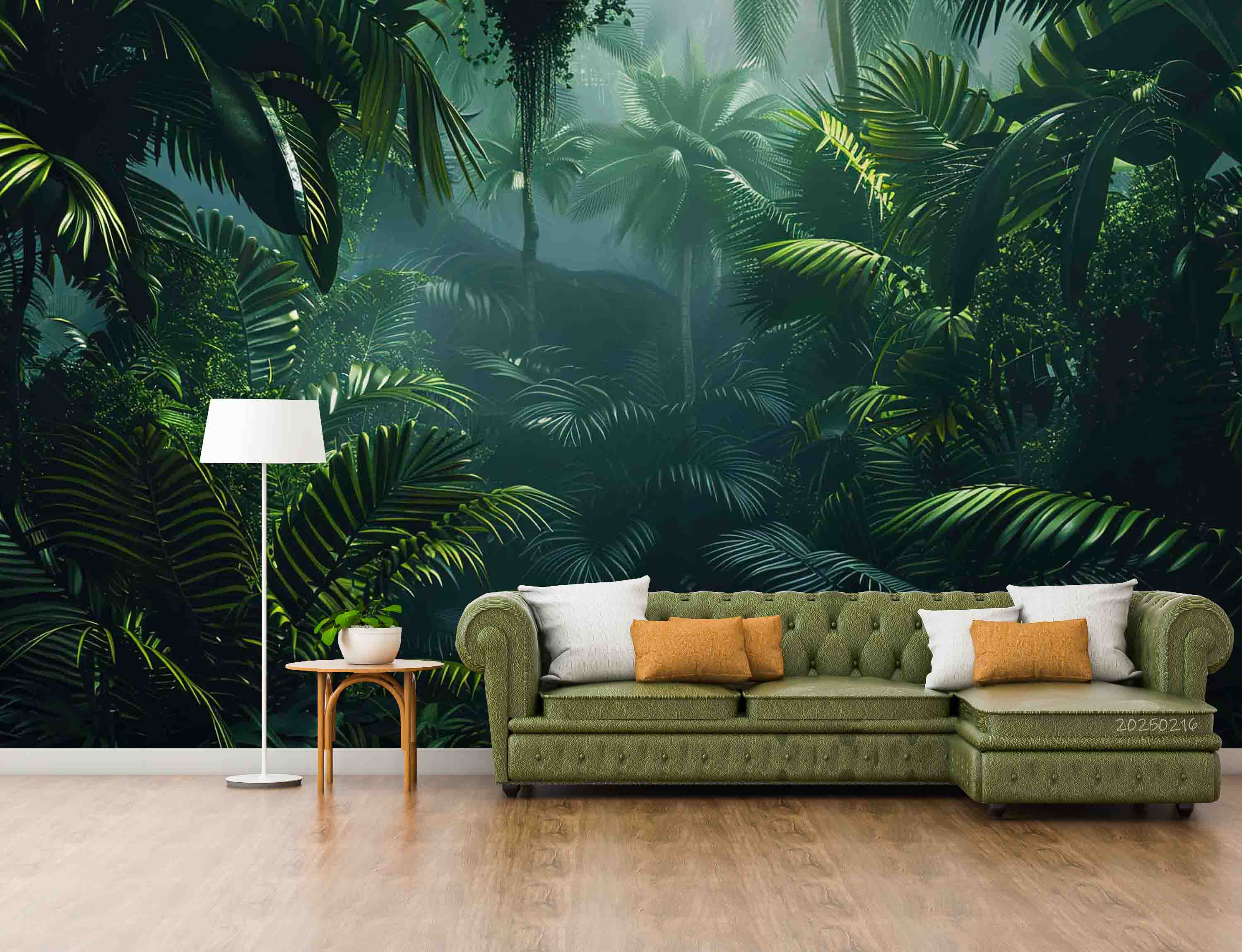 3D Tropical Green Jungle Wallpaper Wall Mural Wall Decor Wall Art Wall Sticker Remoable Wallpaper LQH
