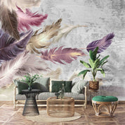 3D Luxury Colorful Feather Pattern Wall Mural Wallpaper GD 4177- Jess Art Decoration