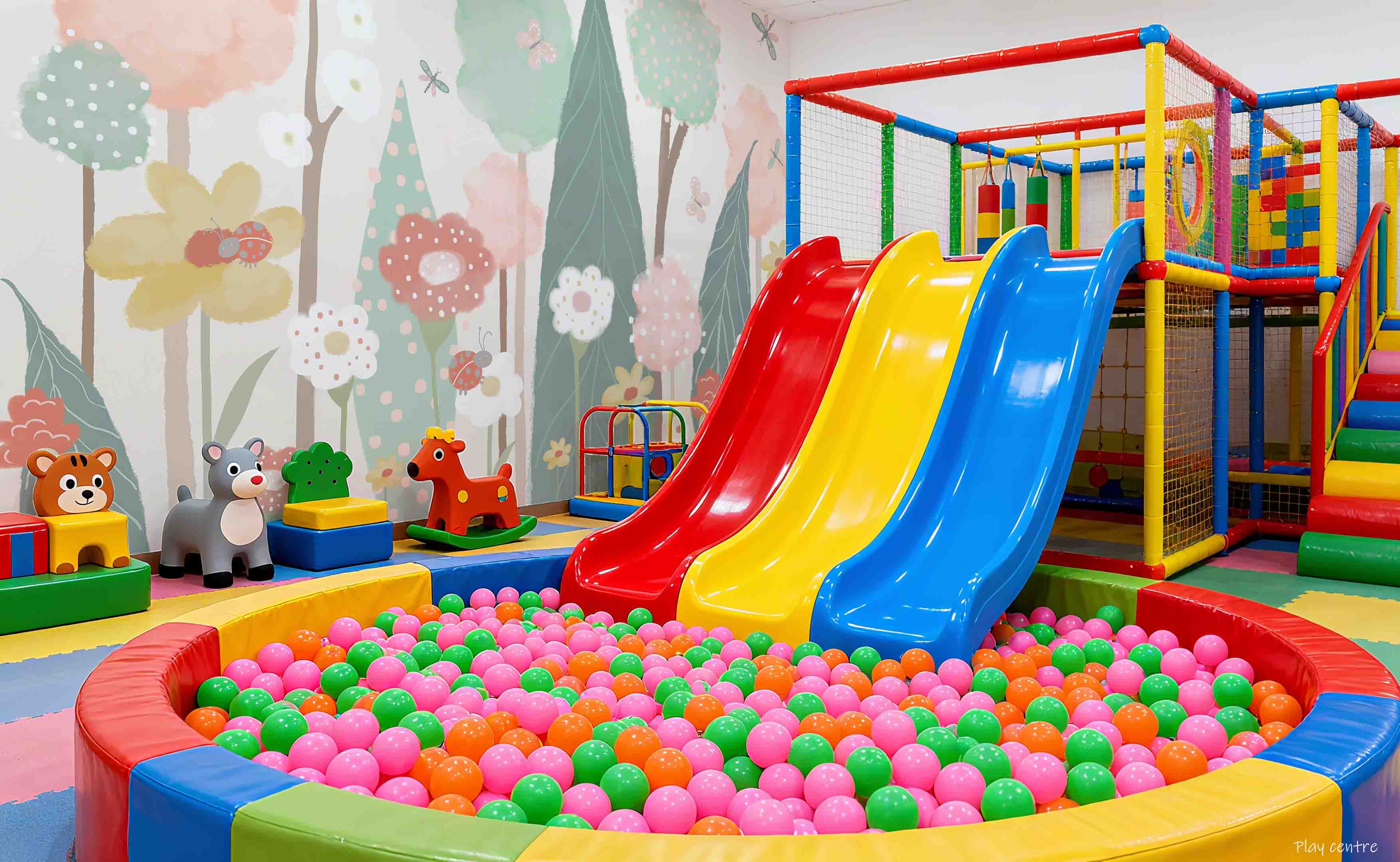 3D Play Centre Amusement Park Funfair Carnie Cartoon Tree Floral Wall Mural Wallpaper 16