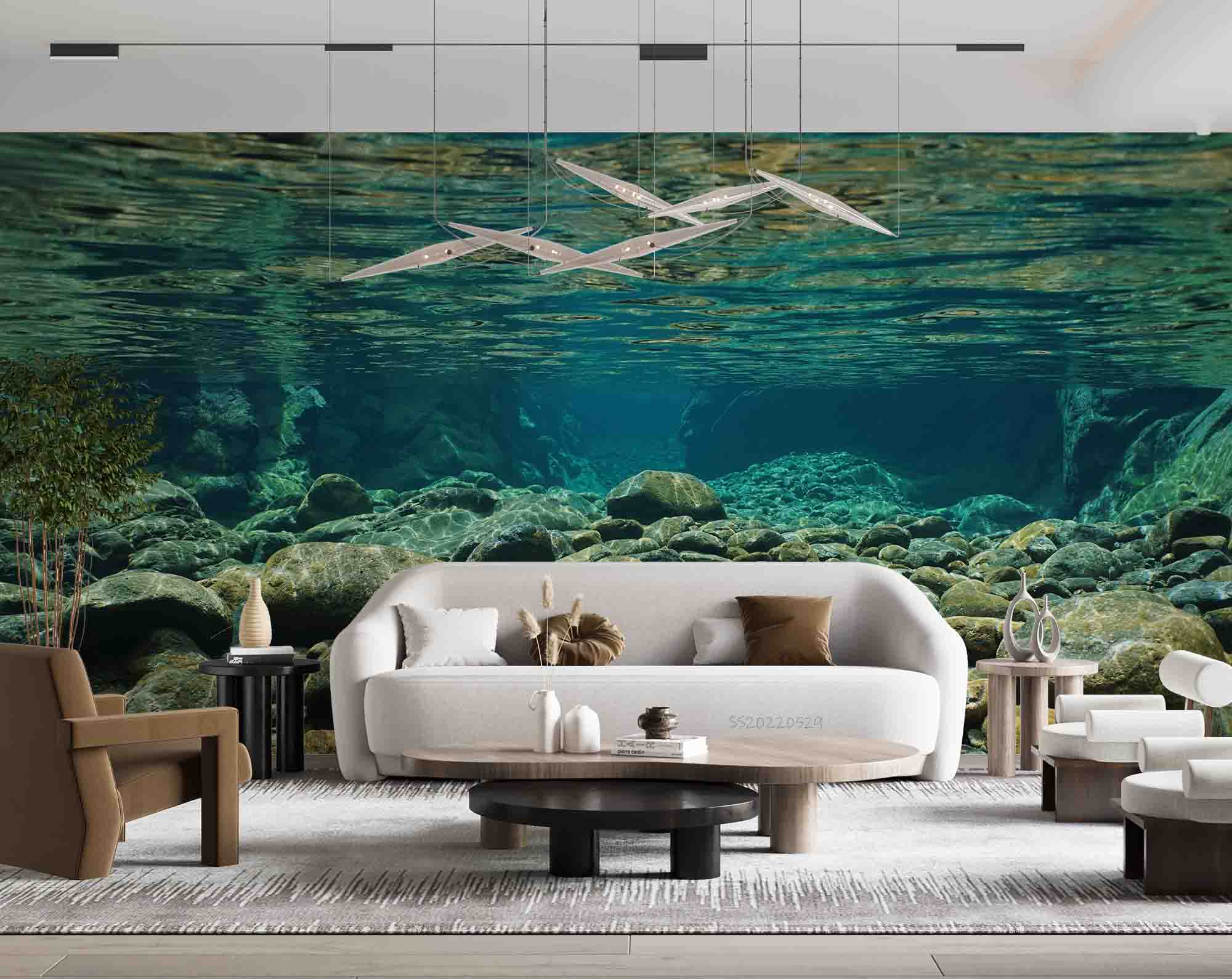 3D Grande Terre Dumbea River Riverbed Rock New Caledonia Wall Mural Wallpaper GD 4372- Jess Art Decoration