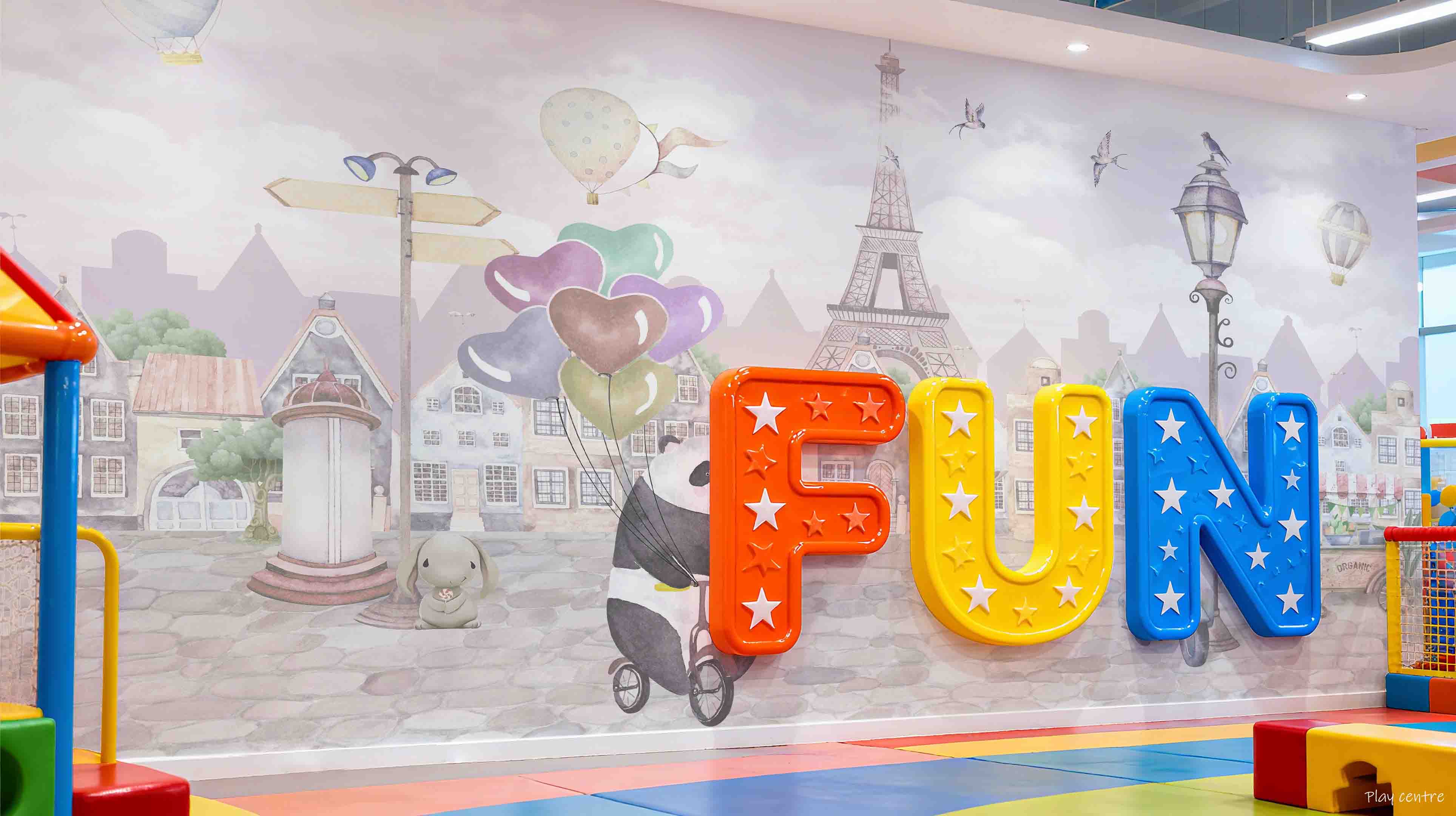 3D Play Centre Amusement Park Funfair Carnie Cartoon Animals Wall Mural Wallpaper 5