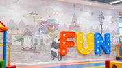 3D Play Centre Amusement Park Funfair Carnie Cartoon Animals Wall Mural Wallpaper 5