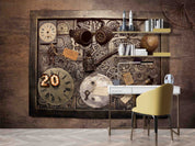 3D Retro Mechanical Clock Gear Steampunk Wallpaper Wall Mural Wall Decor Wall Art Wall Sticker Remoable Wallpaper