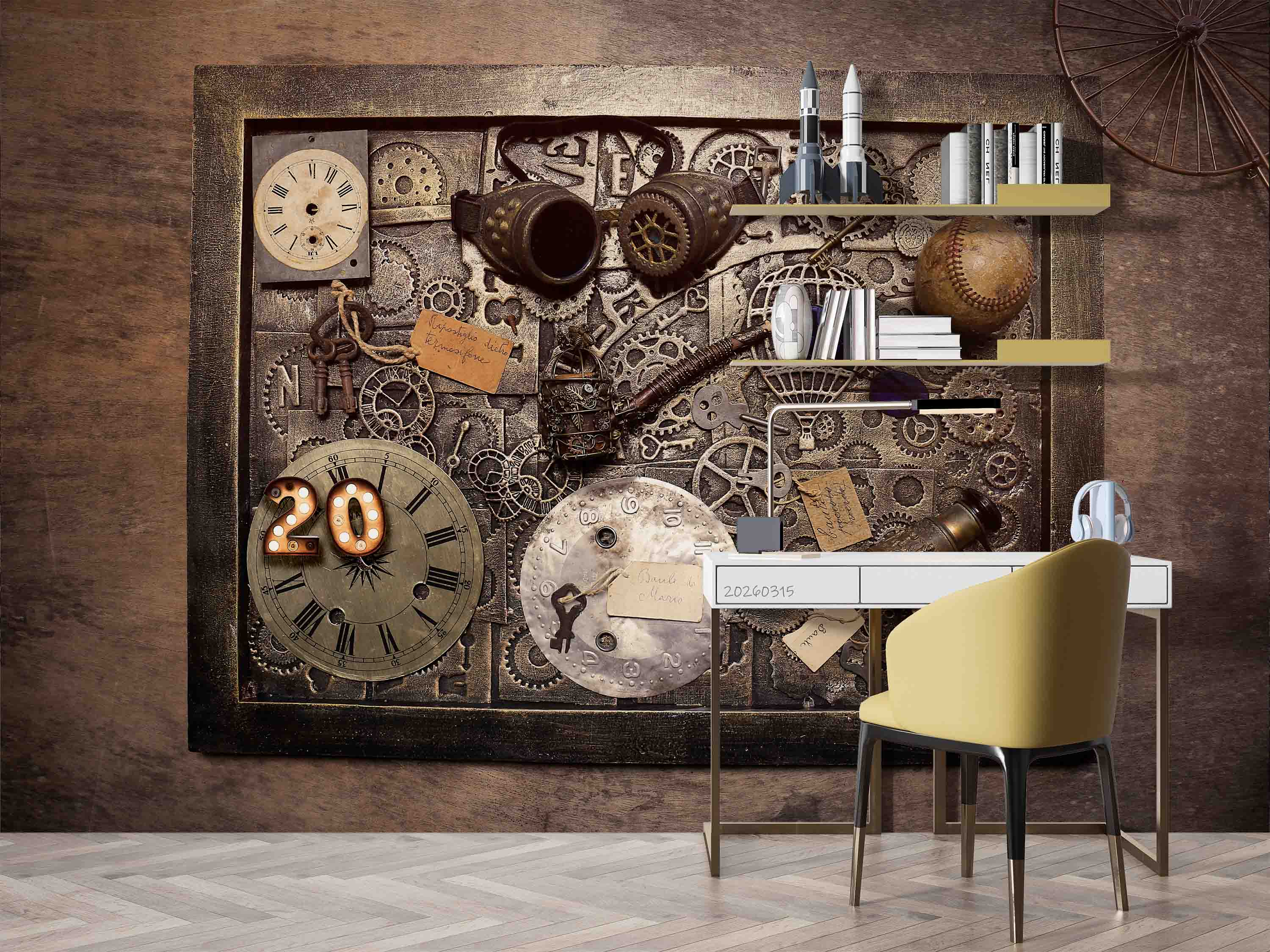 3D Retro Mechanical Clock Gear Steampunk Wallpaper Wall Mural Wall Decor Wall Art Wall Sticker Remoable Wallpaper