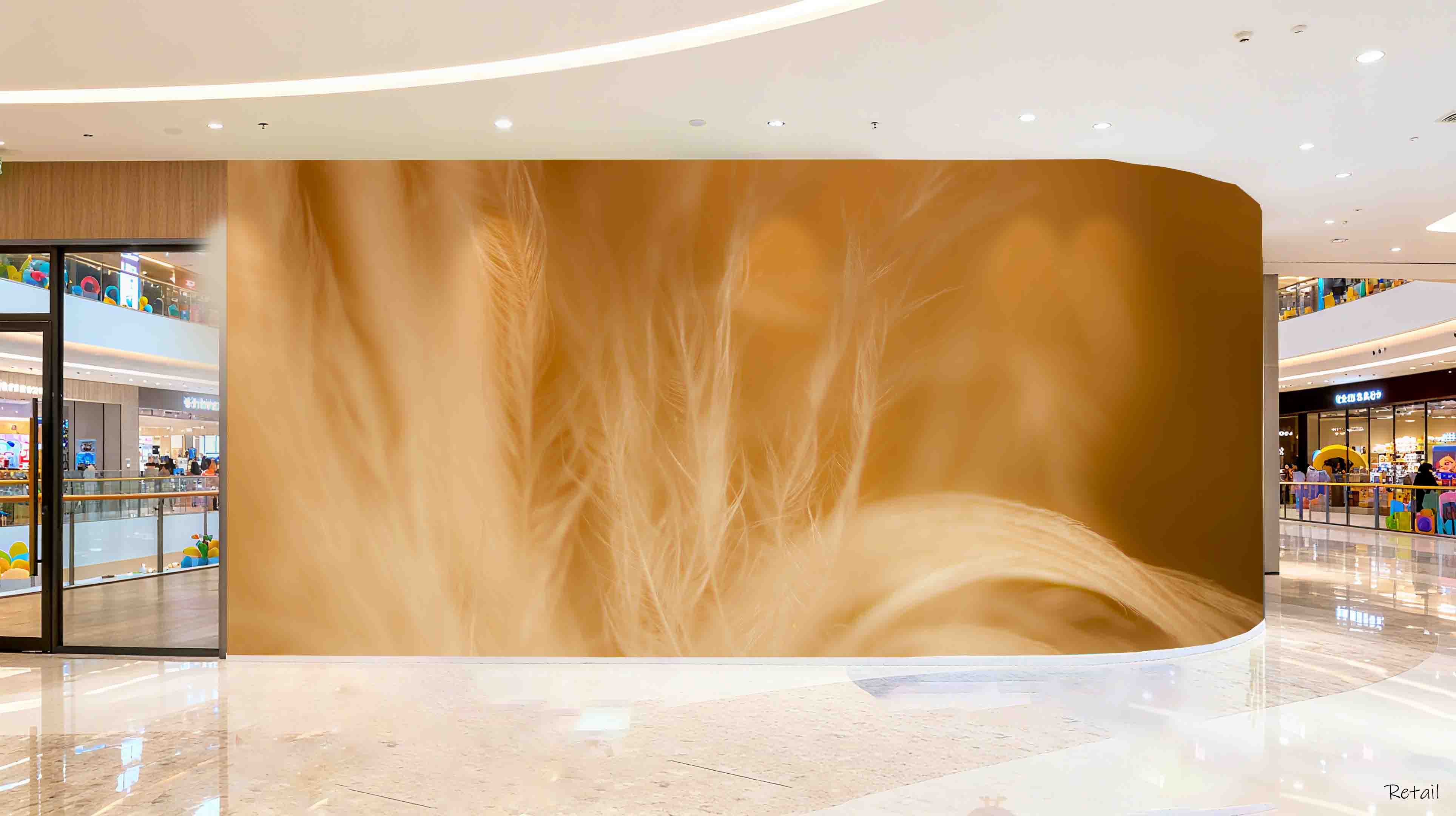 3D Retail Shop Store Market Trade Feather Wall Mural Wallpaper 29