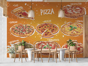 3D Restaurant Snack Bar Diner Fast Food Pizza Wall Mural Wallpaper 64
