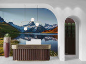 3D Hotel Inn Motel Hostel Resort Manor Scenery Mountains Lake Wall Mural Wallpaper 23