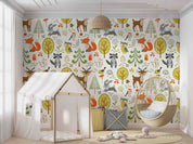 3D Cartoon Forest Animal Kids Wall Mural Wallpaper GD 4882- Jess Art Decoration
