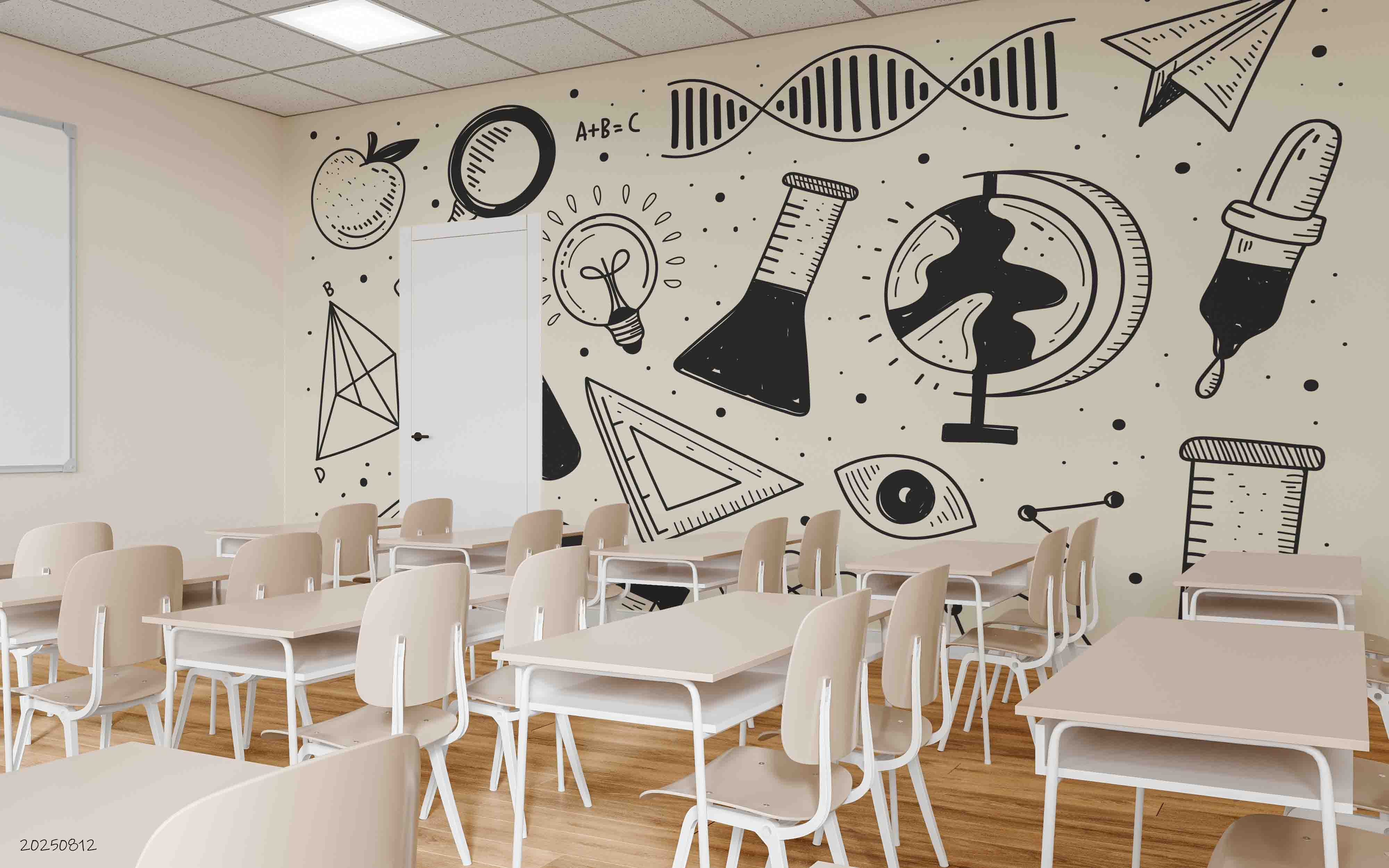 3D School STEM Science Lab Classroom Teaching Aid Wall Mural Wallpaper 1