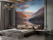 3D Hotel Inn Motel Hostel Resort Manor Scenery Lake Mountains Wall Mural Wallpaper 6