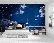 3D Night Blue Sky Cloud Stars Scenery Wall Mural Wallpaper GD 5056- Jess Art Decoration